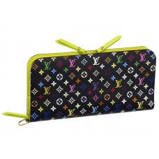 Portafoglio insolito nero Louis Vuitton Monogram Multicolore Pistachio