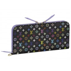 Portafoglio insolito nero Louis Vuitton Monogram Multicolore Viola