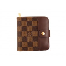 Portafoglio compatto con cerniera Louis Vuitton Damier