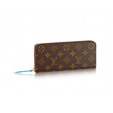 Portafoglio Louis Vuitton Monogram Clemence turchese