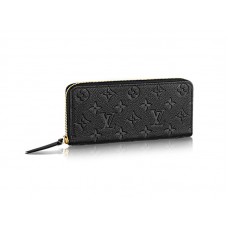 Portafoglio Clemence in pelle Louis Vuitton Monogram Empreinte Nero