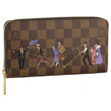 Portafoglio Louis Vuitton Damier Ebene Zippy Illustre