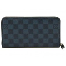 Portafoglio con cerniera Louis Vuitton Damier Cobalto