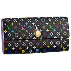 Portafoglio Louis Vuitton multicolore nero Sarah Violette