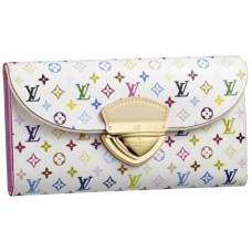 Portafoglio Eugenie multicolore bianco Louis Vuitton rosa