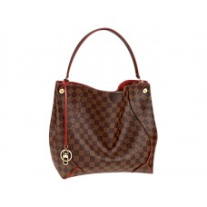 Louis Vuitton Damier Ebene Tela Caissa Hobo Ciliegia