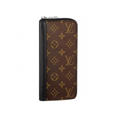 Portafoglio verticale con zip in tela monogramma Louis Vuitton