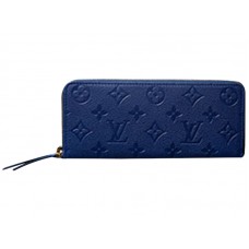 Portafoglio Clemence in pelle Louis Vuitton Monogram Empreinte Blu