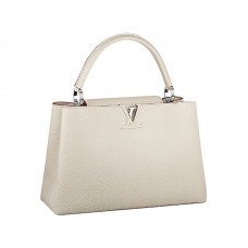 Borsa Louis Vuitton Capucines MM bianco sporco