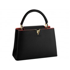 Borsa Louis Vuitton Capucines Mm Noir Flamingo
