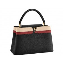 Borsa Louis Vuitton Capucines MM a righe nere