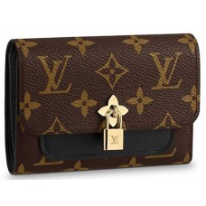 Portafoglio compatto Louis Vuitton Monogram Canvas Flower Noir m62578