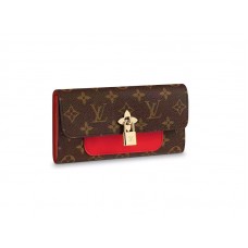 Portafoglio Louis Vuitton con fiori in tela monogramma Coquelicot m62566