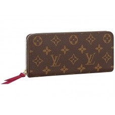 Portafoglio Clemence in tela Monogram Louis Vuitton Fucsia m60742