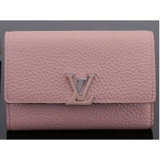Portafoglio compatto Capucines in pelle Taurillon Louis Vuitton Magnolia m62156