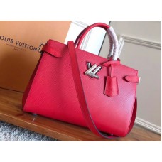 Borsa tote twist in pelle Epi Louis Vuitton Coquelicot m54811