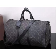Borsa a tracolla Keepall 50 in tela Monogram Eclipse di Louis Vuitton