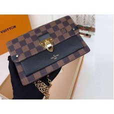 Portafoglio Louis Vuitton Damier Ebene Canvas Vavin Chain Nero n60221