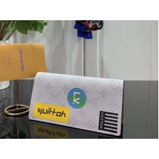 Portafoglio Brazza in tela monogramma Louis Vuitton bianco m67822