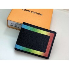 Portafoglio multiplo in pelle Taiga Louis Vuitton con finiture colorate, nero m30952