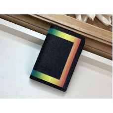 Louis Vuitton Taiga Leather Pocket Organizer con finiture colorate Nero m55048