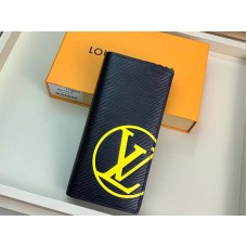 Portafoglio Brazza in pelle Epi Louis Vuitton nero con iniziali gialle m67910