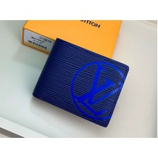 Portafoglio multiplo Louis Vuitton Epi Leather Blu m67907
