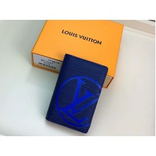 Louis Vuitton Epi Leather Pocket Organizer Blu Navy con Iniziali Blu m67904