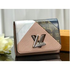 Portafoglio compatto Louis Vuitton Epi Leather Twist bianco rosa m67799