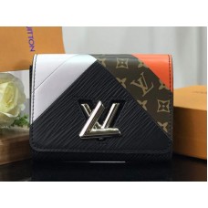 Portafoglio compatto Louis Vuitton Epi Leather Twist Beige Nero m67799