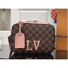 Louis Vuitton Damier Ebene Tela Saintonge Rosa n40154