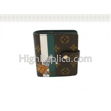 Portafoglio compatto con cerniera Louis Vuitton Monogram Groom, verde