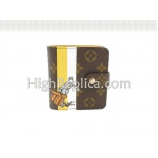 Portafoglio compatto con cerniera Louis Vuitton Monogram Groom giallo