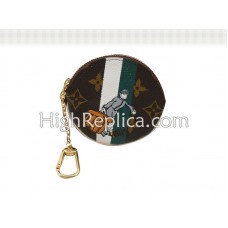 Portamonete rotondo Louis Vuitton Monogram Groom verde