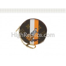 Portamonete rotondo Louis Vuitton Monogram Groom arancione