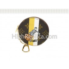 Portamonete rotondo Louis Vuitton Monogram Groom giallo