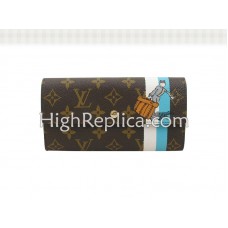 Portafoglio Louis Vuitton Monogram Groom con tasca con cerniera blu