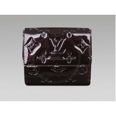 Portafoglio e portamonete Louis Vuitton Monogram Vernis con scatto Amarante